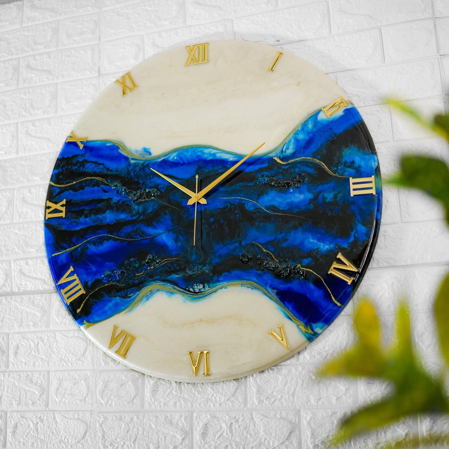 Blue Pond Silent Wall Clock 27 Inches