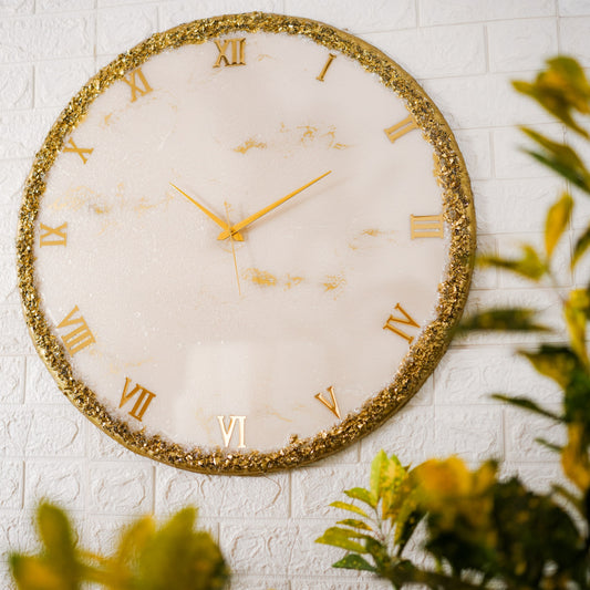 Golden Ring Silent Wall Clock 27 Inches