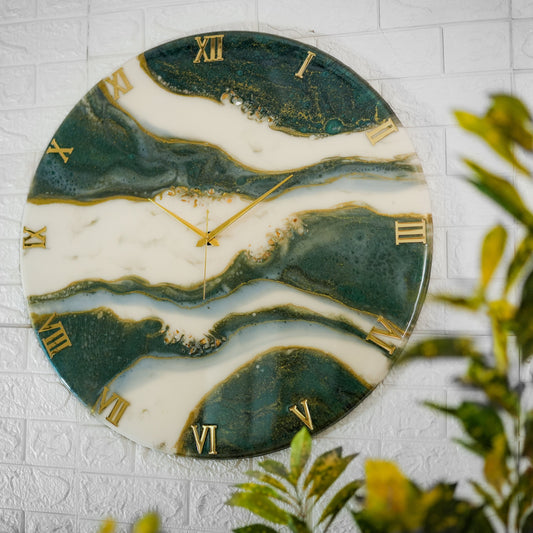 Olive Medium Size Silent Clock 17.5 Inches