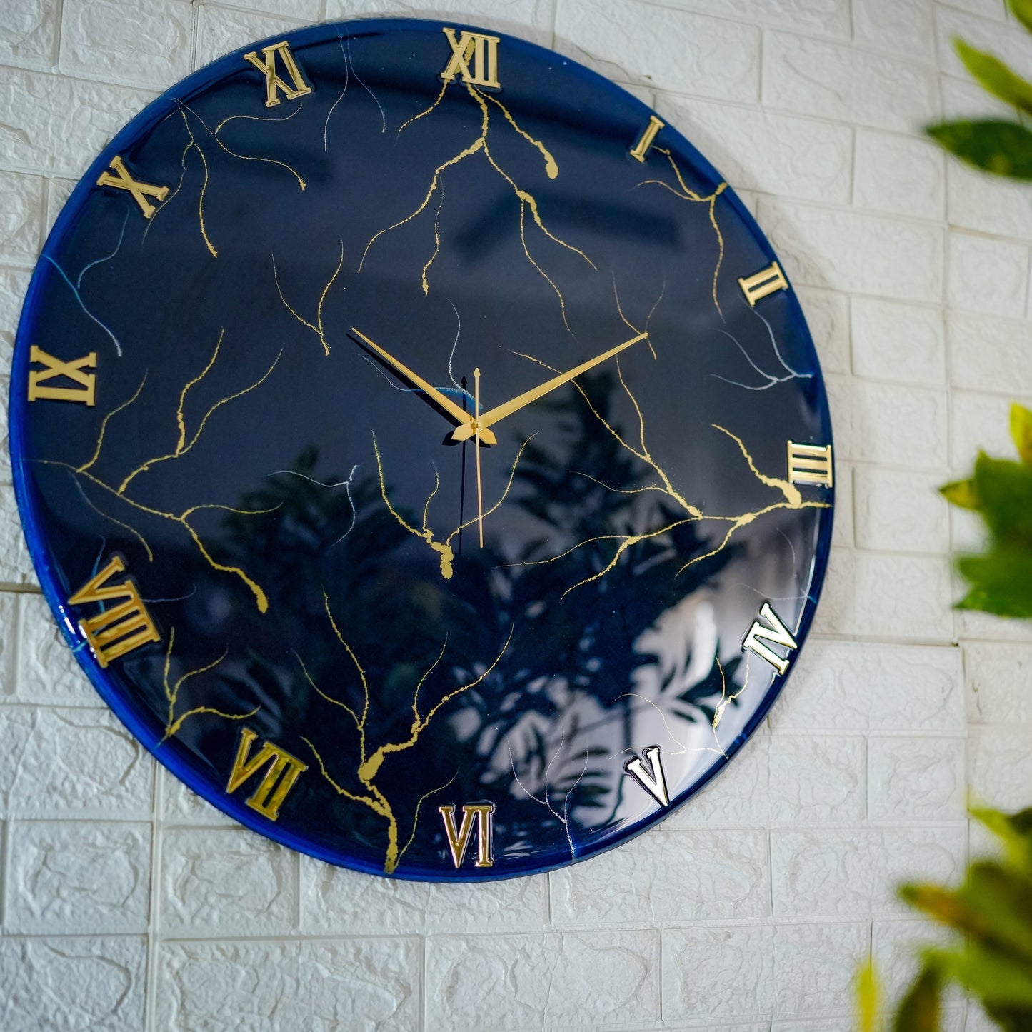 Blue Storm Medium Size Silent clock 17.5 Inches