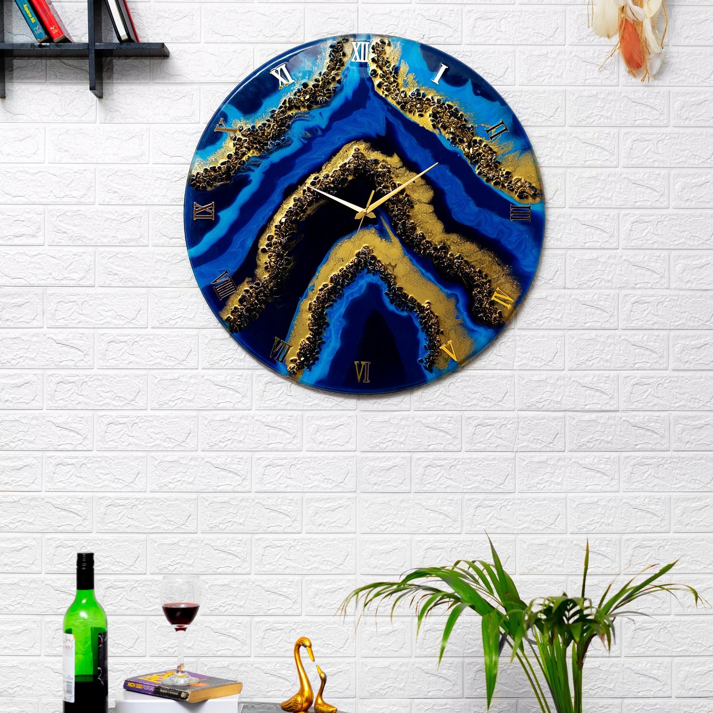 Blue Geode Wall Clock 27 Inches
