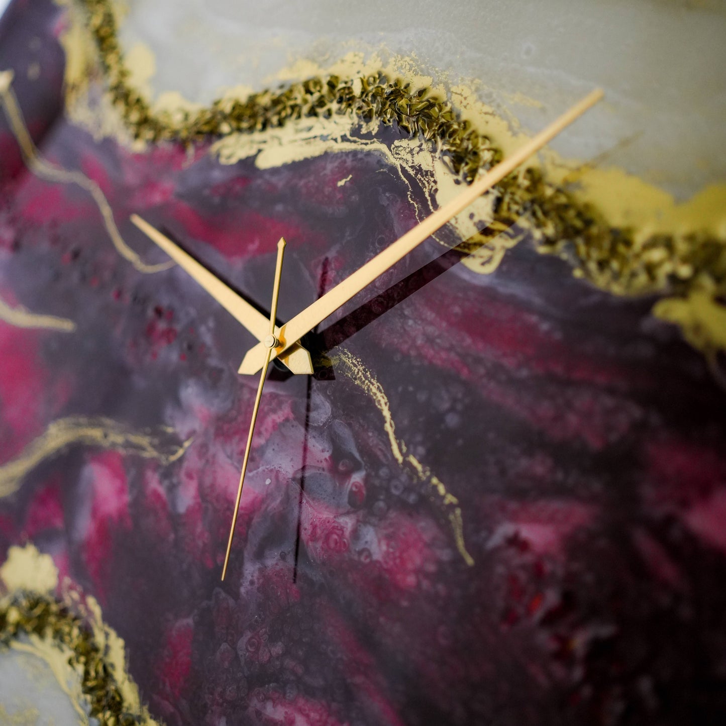Wine Geode Silent Resin Clock 27 Inches