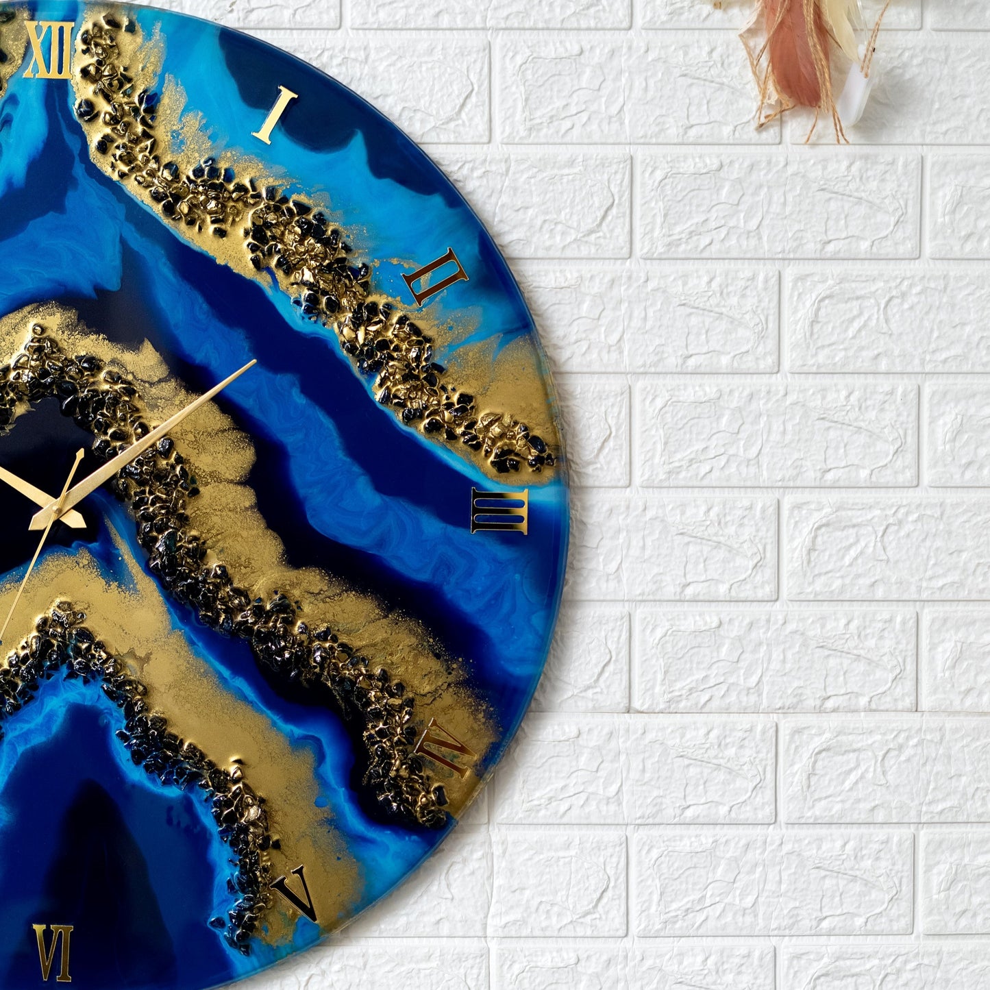 Blue Geode Wall Clock 27 Inches