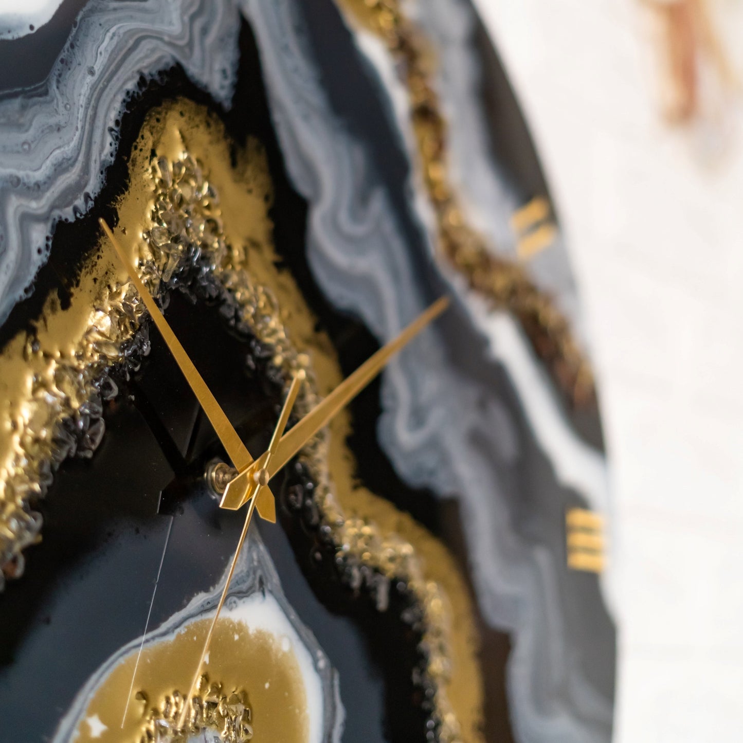 Black Geode Wall Clock 27 Inches