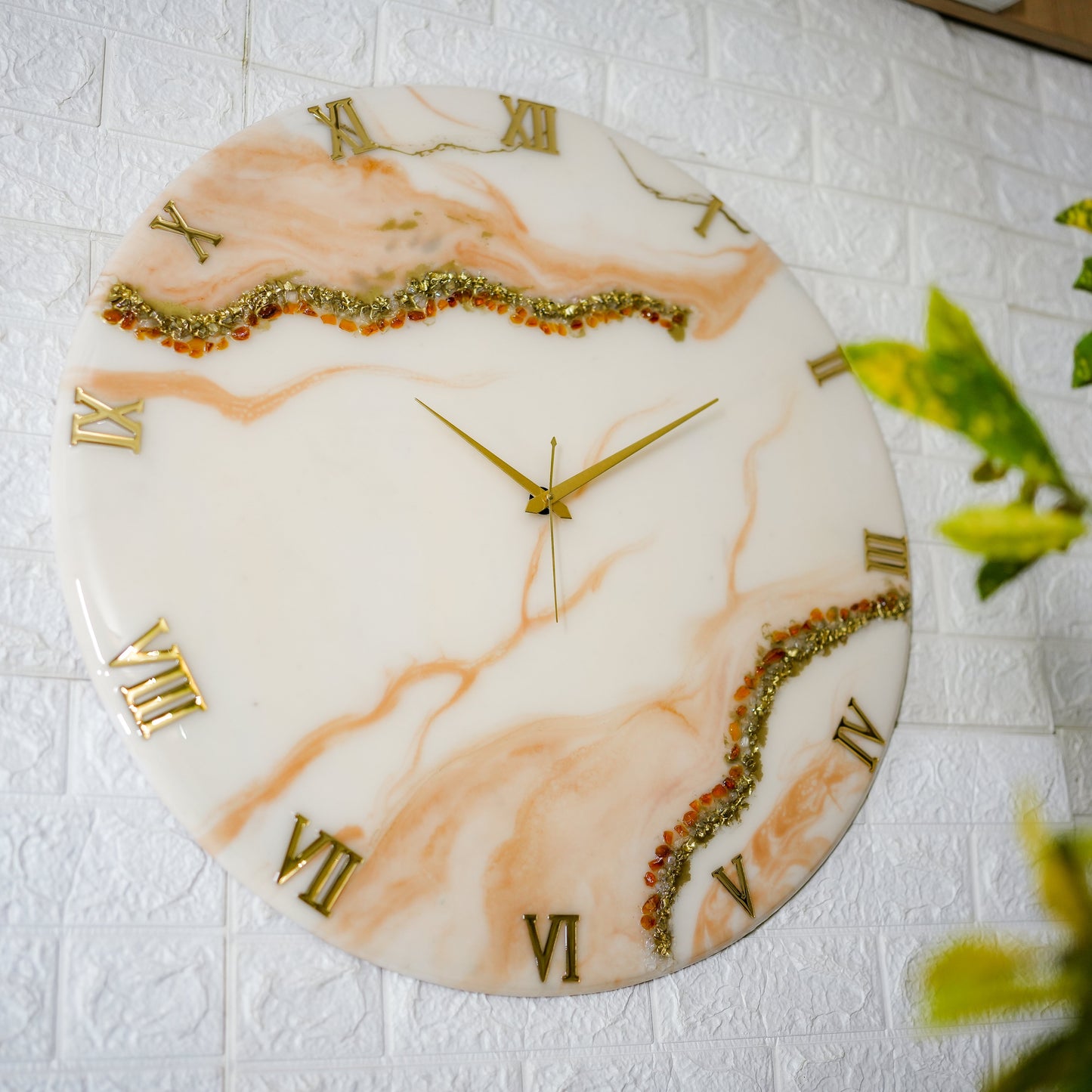Flames Medium Size Silent Clock 17.5 Inches
