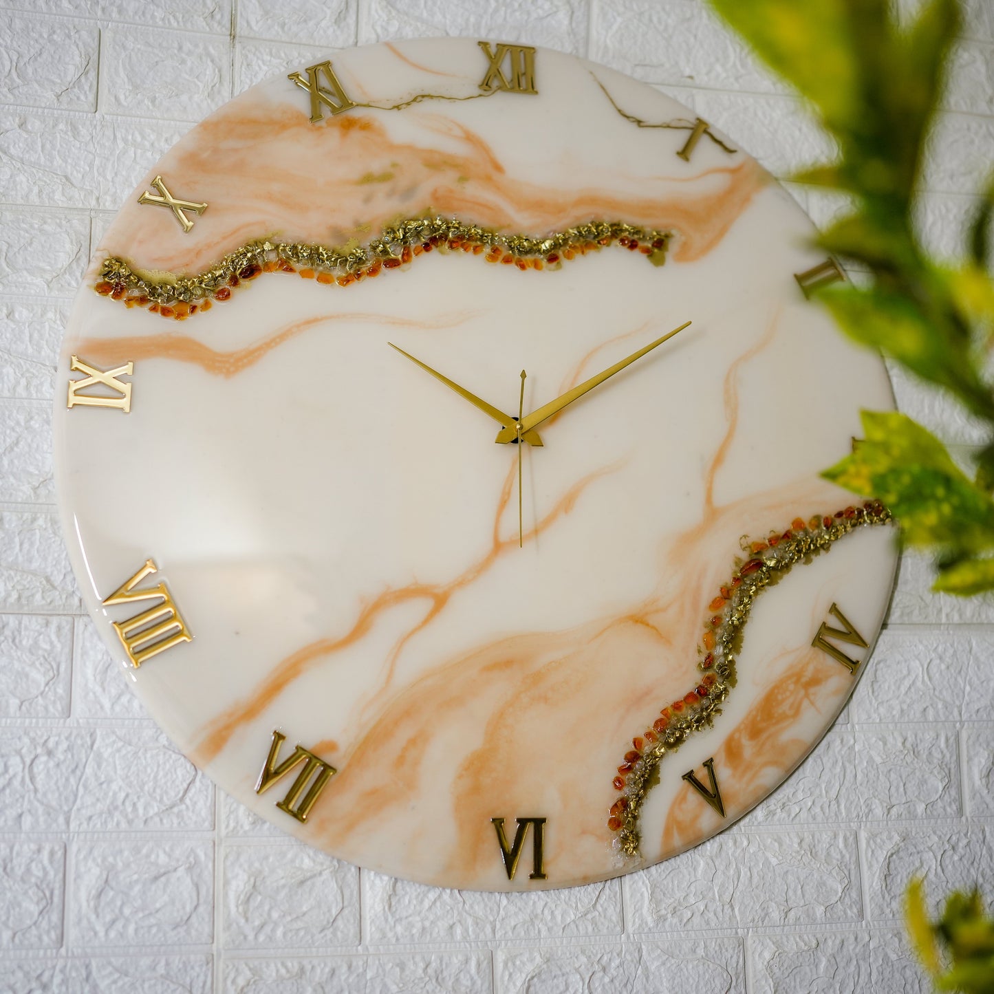 Flames Medium Size Silent Clock 17.5 Inches