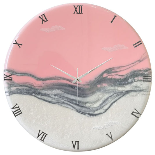 Blush Pink Silent Clock 17.5 Inches