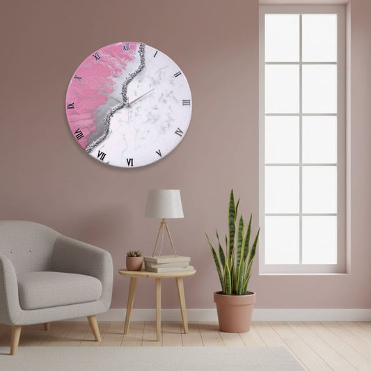 Silver Stream Silent Clock 17.5 inches