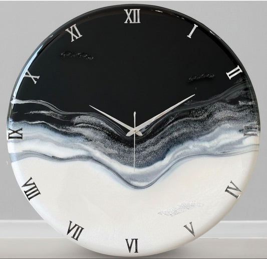 Silver Waves Silent Clock 27 inches