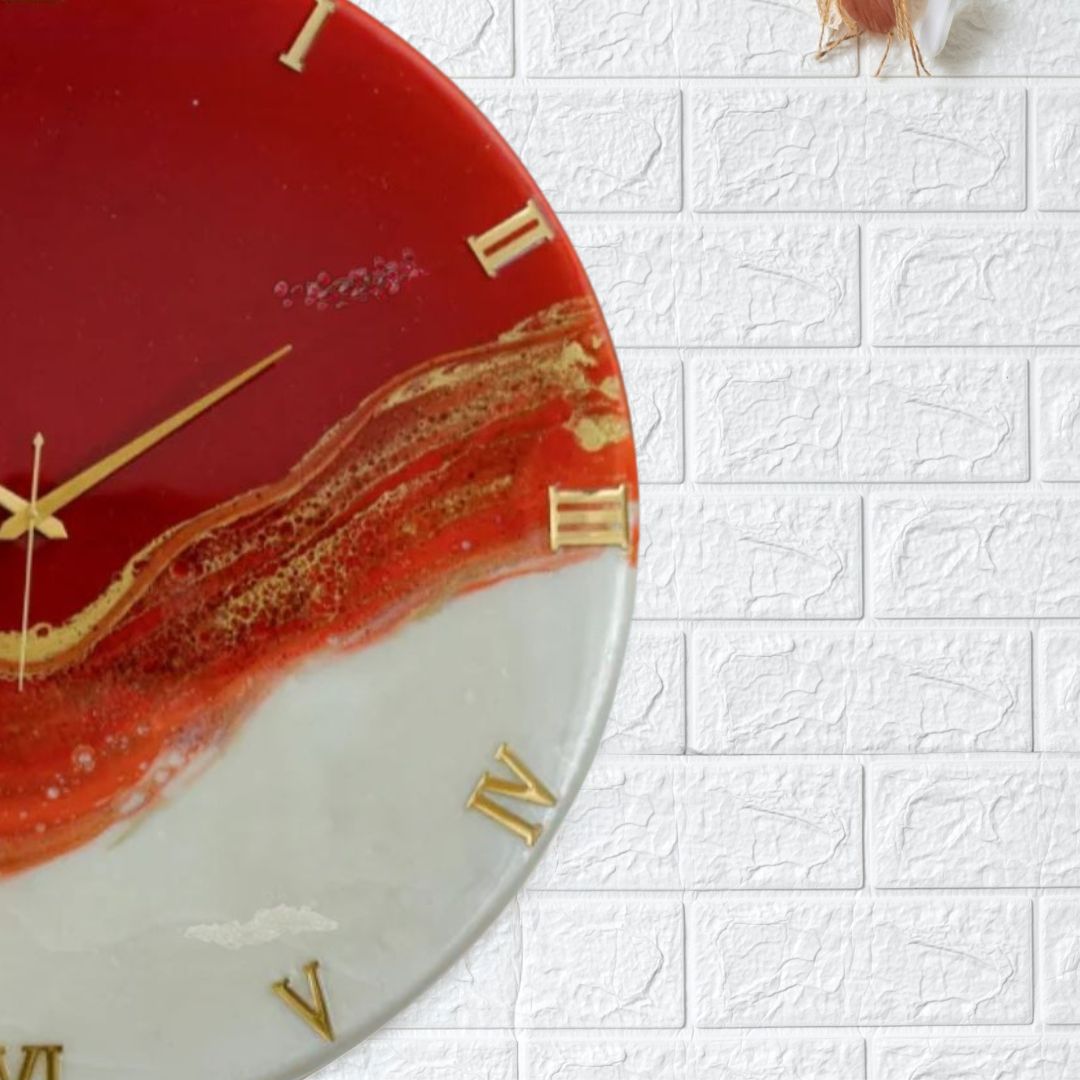 Red Stunner Large Silent Wall Clock 27 Inches