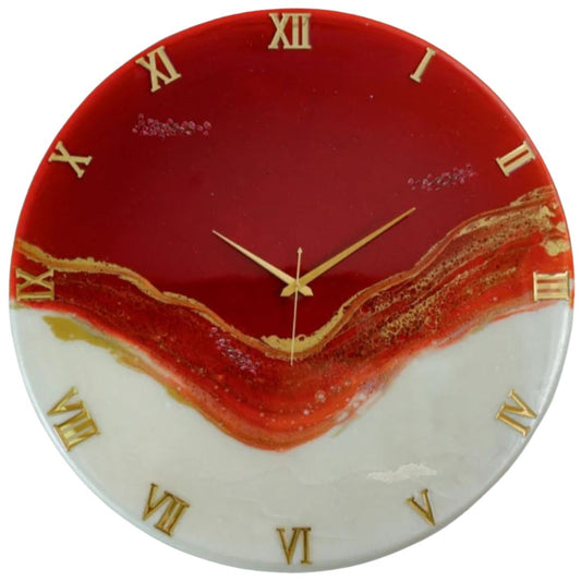 Red Stunner Large Silent Wall Clock 27 Inches
