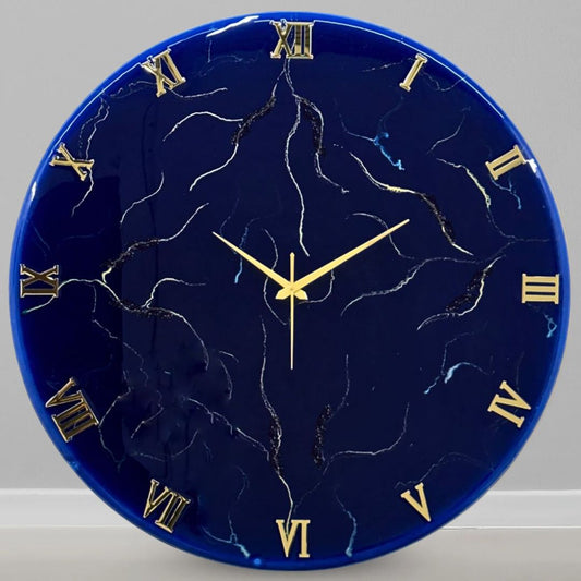 Blue Storm Medium Size Silent clock 17.5 Inches
