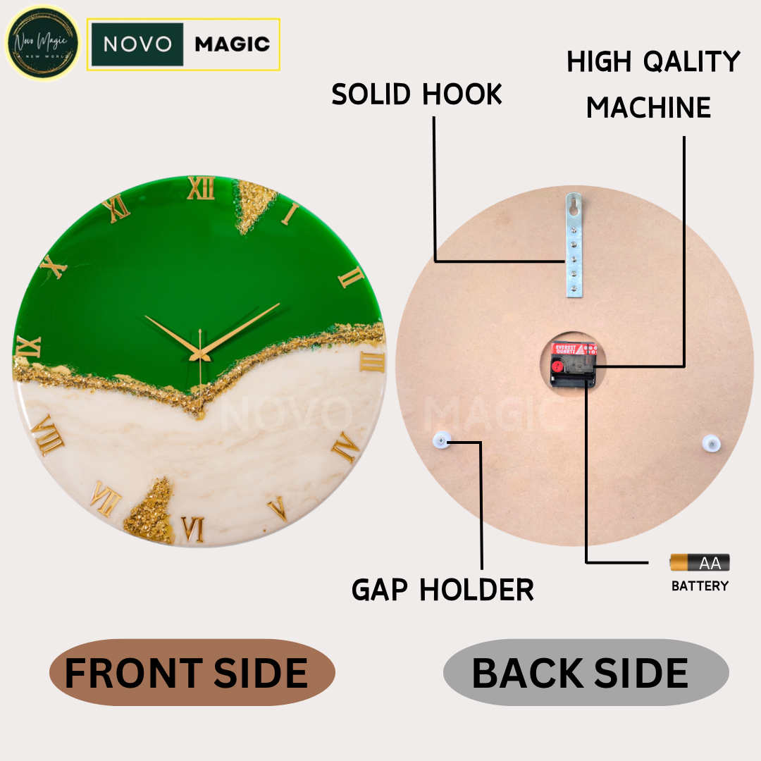 Green Peak Silent Wall Clock 27 Inches