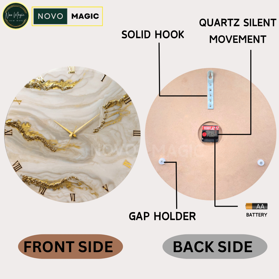 Creamy Desert Silent Wall Clock 27 Inches