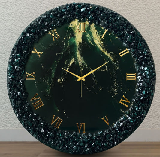 Dark green Silent Clock 27 Inches