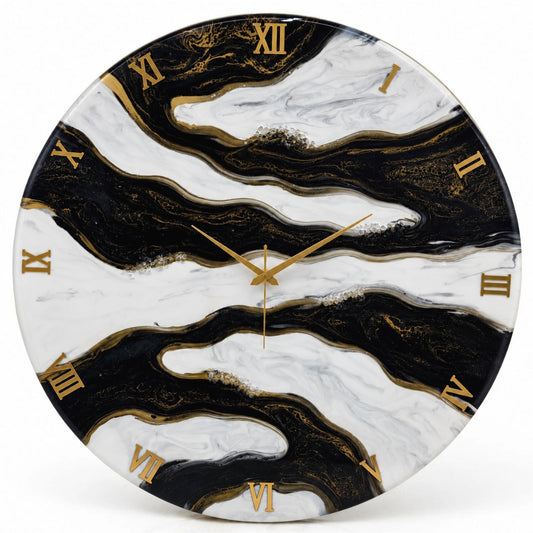 Black Falls Silent Wall Clock 27 Inches