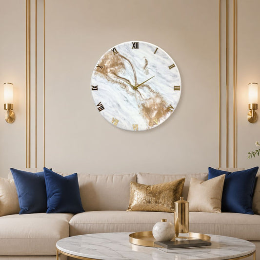 Beige Silent Clock 27 Inches