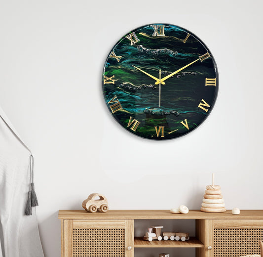 Green Forest Silent Clock 17.5 inches