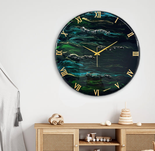 Green Forest Silent Clock 27 inches