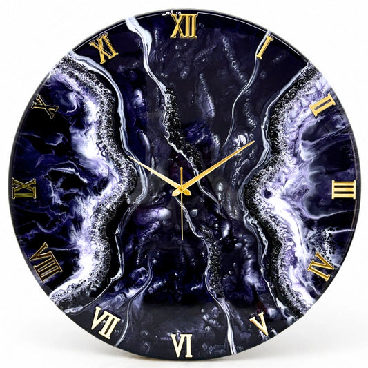 Deep Purple Crystal Clock 27 inches