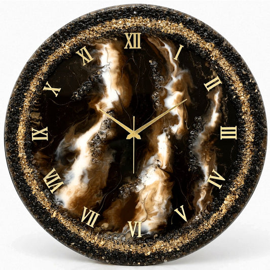 Mocha Clock 17.5 inches