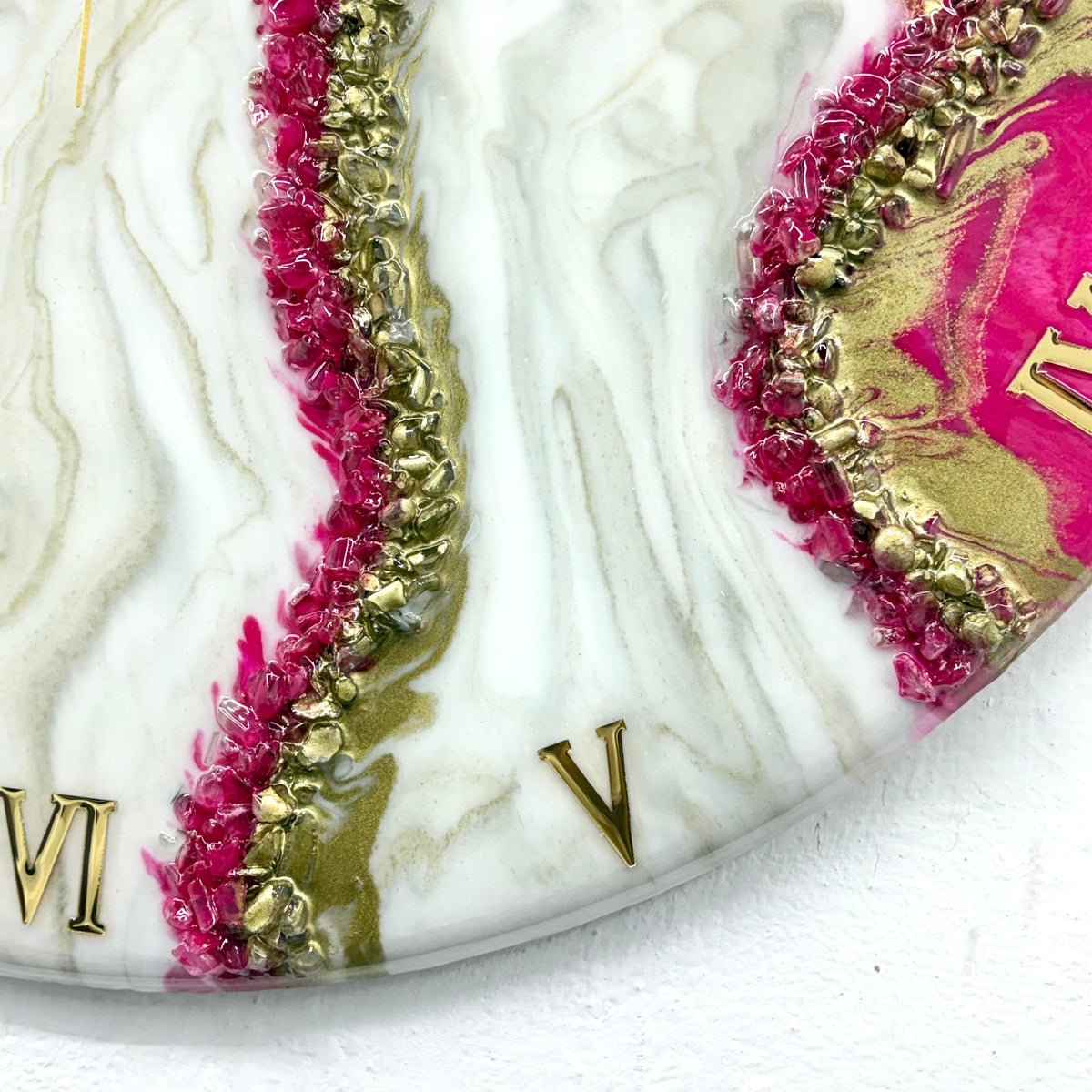 Pink Curves Clock 17.5 Inches