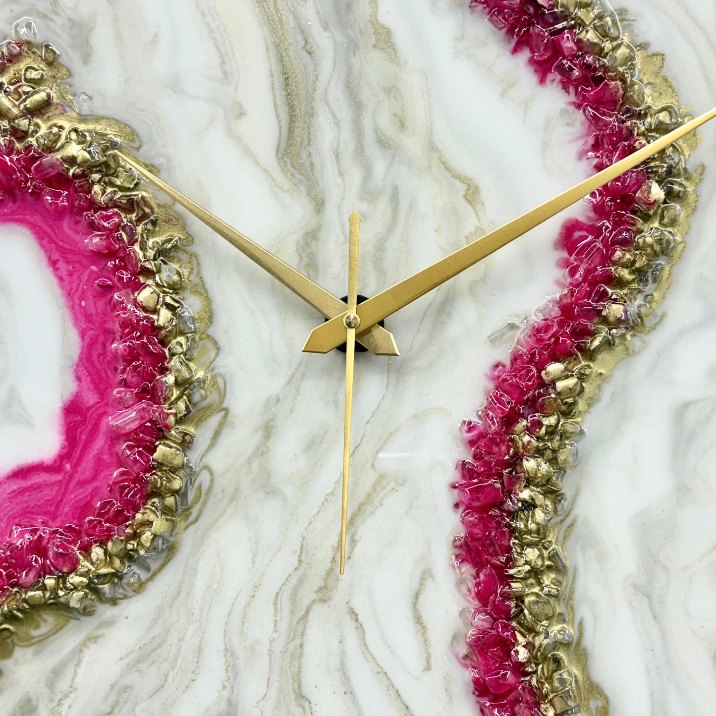 Pink Curves Marble Finish Wall Clock 27 Inches