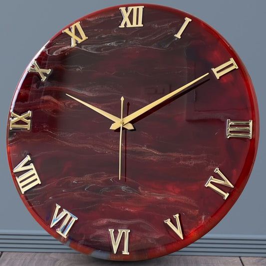 Red Forest Silent Clock 17.5 inches