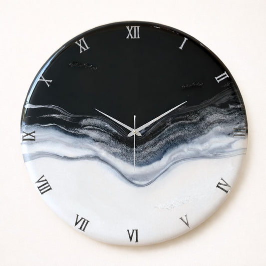 Silver Waves Silent Clock 27 inches