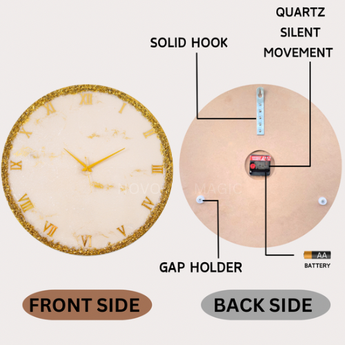 Golden Ring Silent Wall Clock 27 Inches