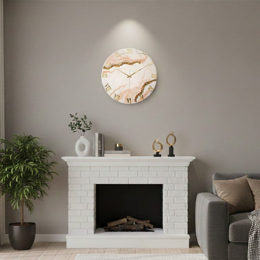 Flames Medium Size Silent Clock 17.5 Inches