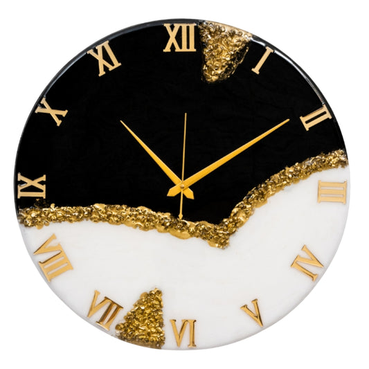 Black Peak Handmade Resin Clock 17.5 Inches