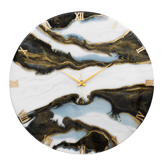 Black Falls Handmade Resin Clock 17.5 Inches