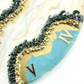 Curvy Green Shiny Marble Finish wall Clock 27 Inches