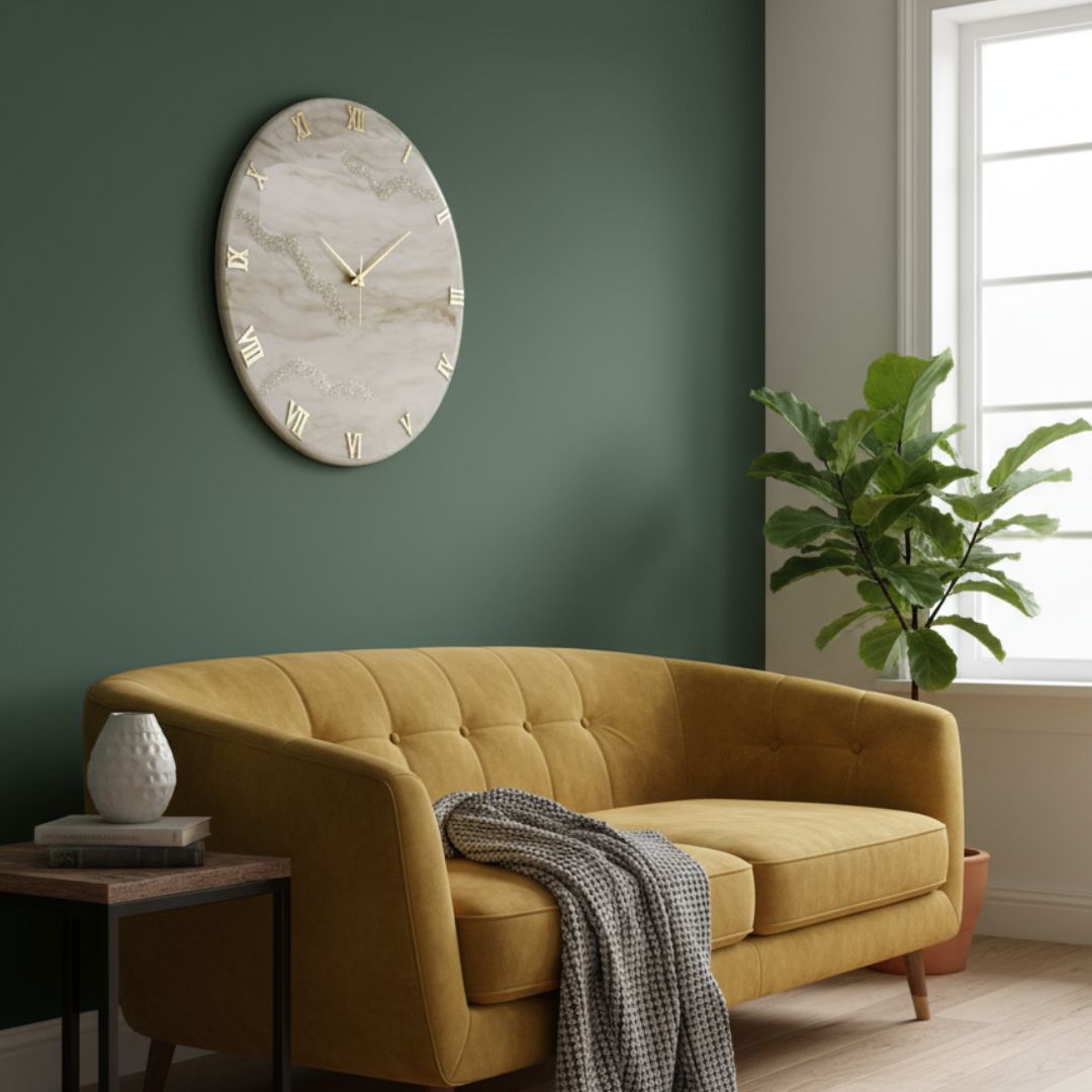 Golden Large Silent Wall Clock 27 Inches
