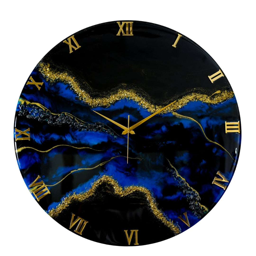 Blue Stunner Medium Size Silent Clock 17.5 Inches