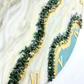 Curvy Green Shiny Marble Finish Clock Regular Size 17.5 Inches
