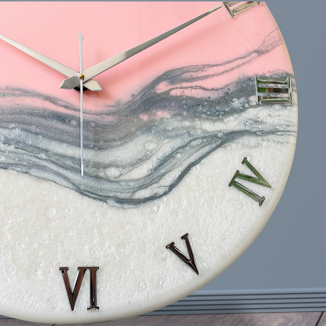 Blush Pink Silent Clock 17.5 Inches