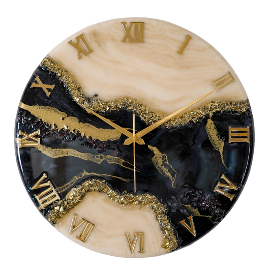 Black pond Medium Size Silent Clock 17.5 Inches
