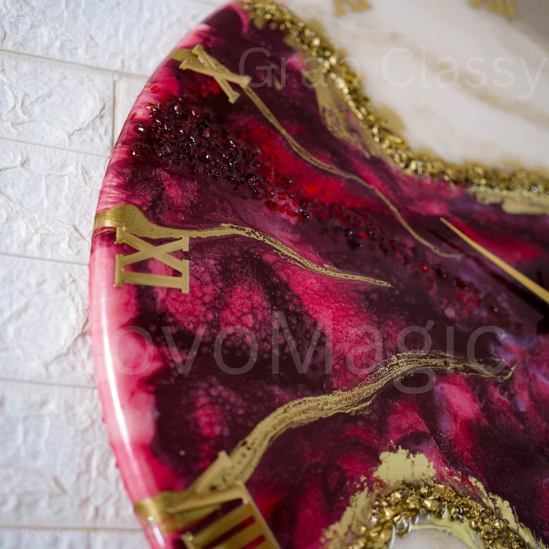 Wine Geode Silent Clock 17.5 inches