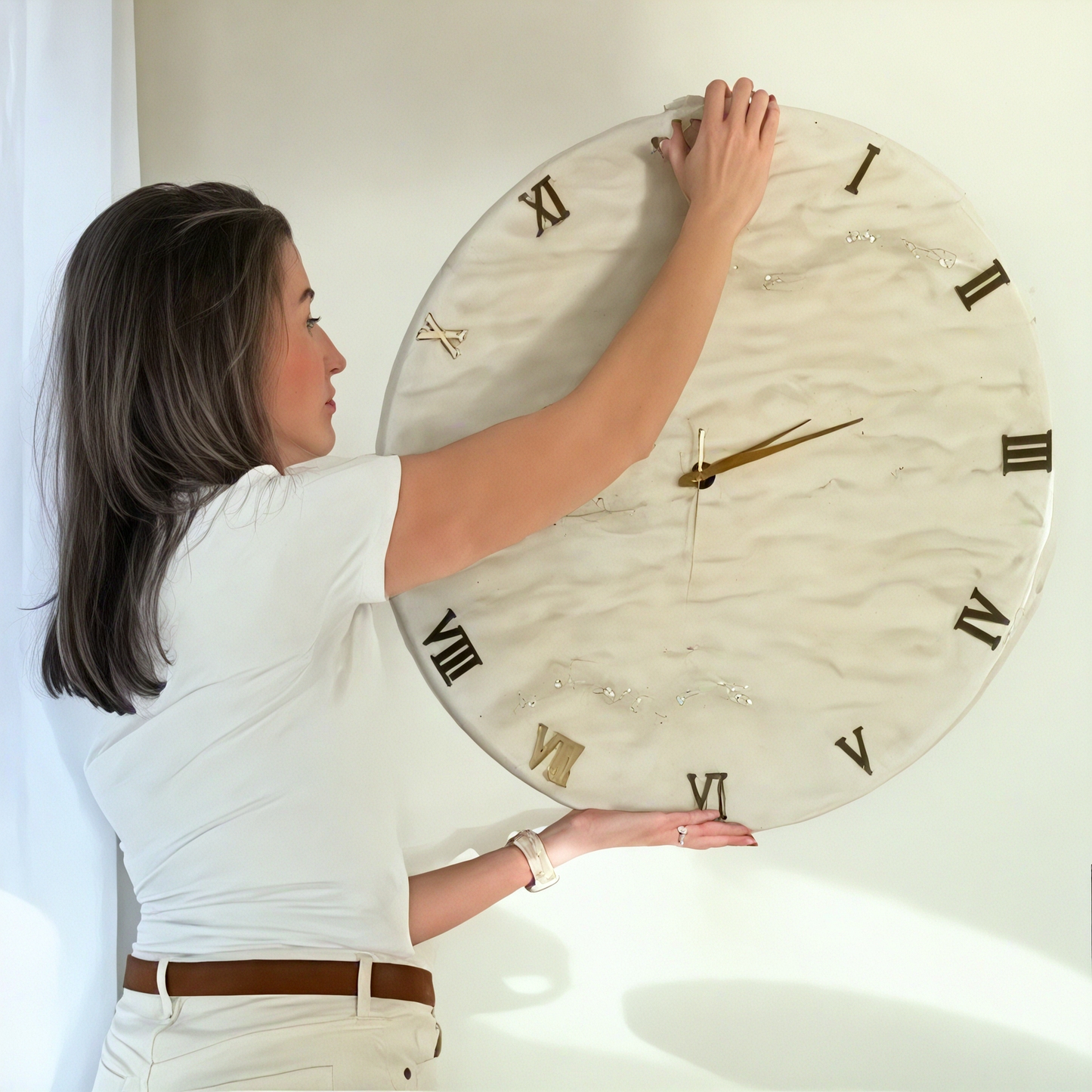 Golden Large Silent Wall Clock 27 Inches