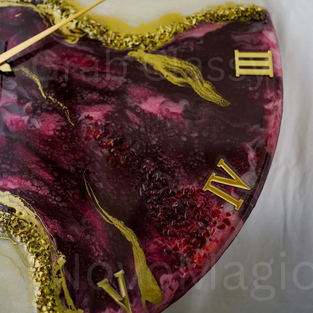 Wine Geode Silent Clock 17.5 inches