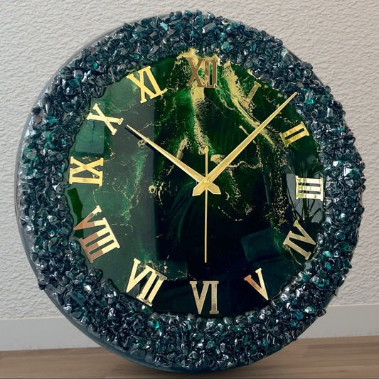 Dark green Silent Clock 27 Inches