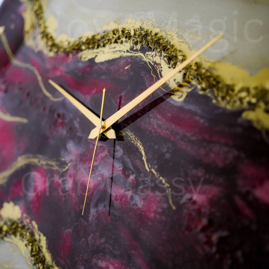 Wine Geode Silent Clock 17.5 inches
