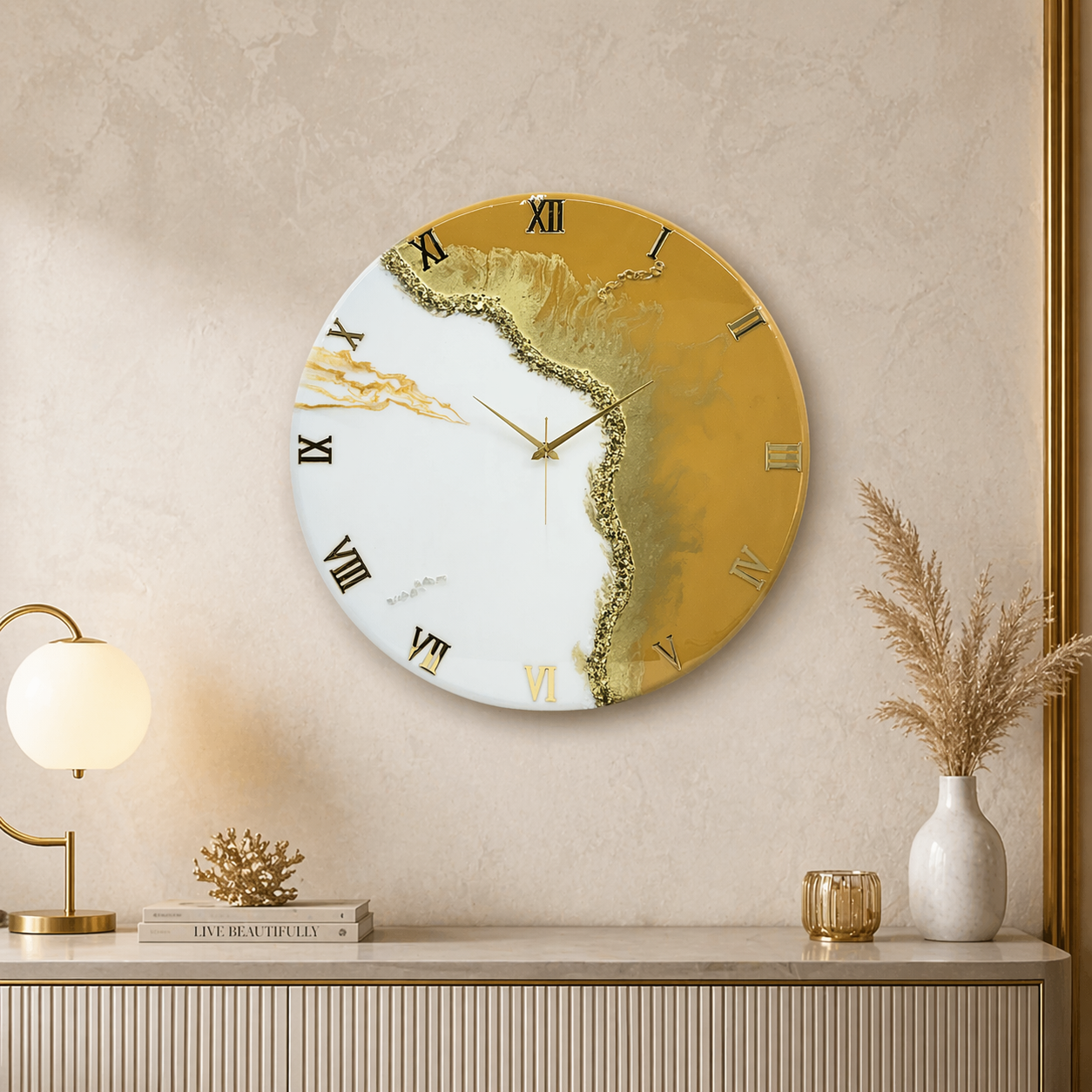 Fire Silent Clock 17.5 Inches