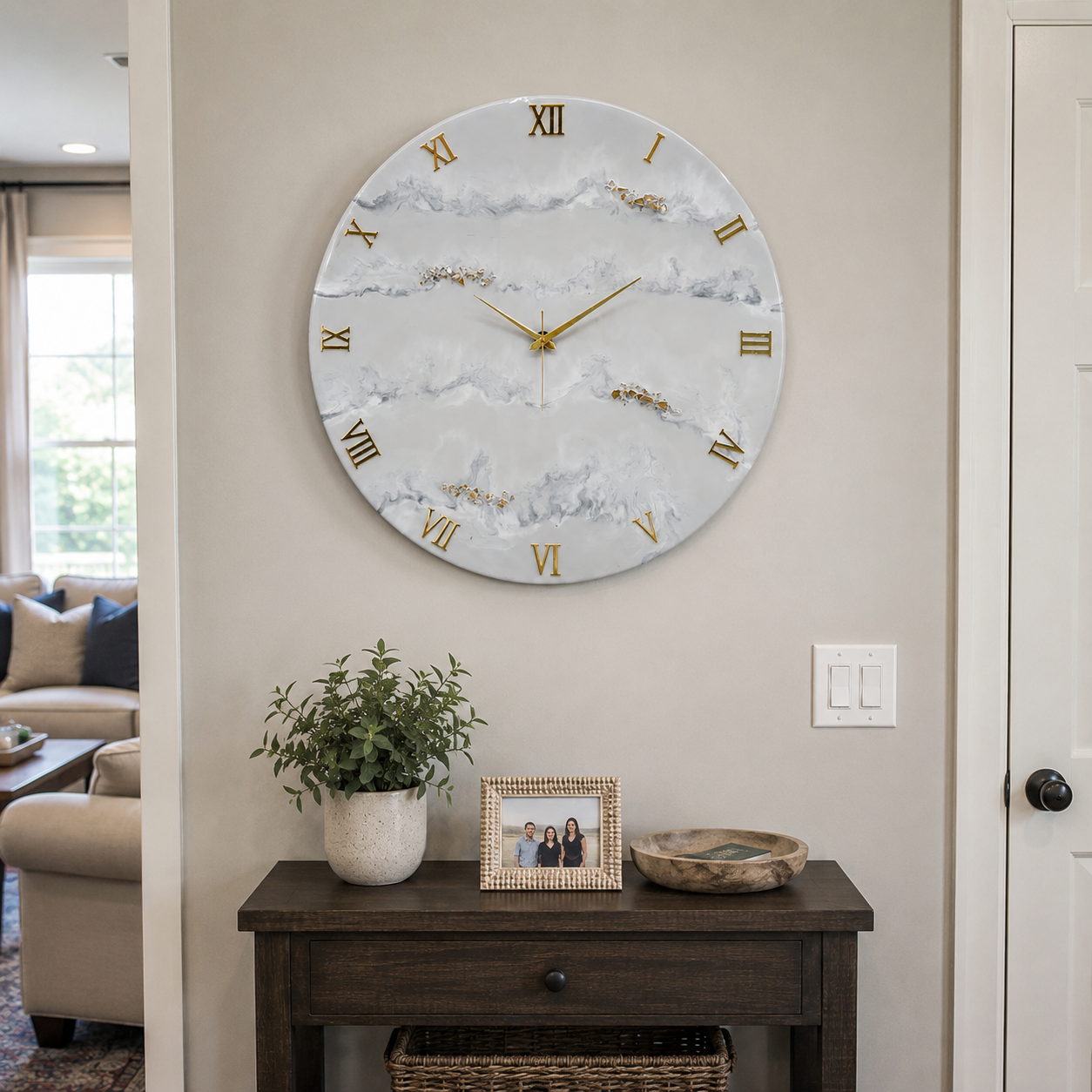 Cloud Veil Clock 17.5 inches