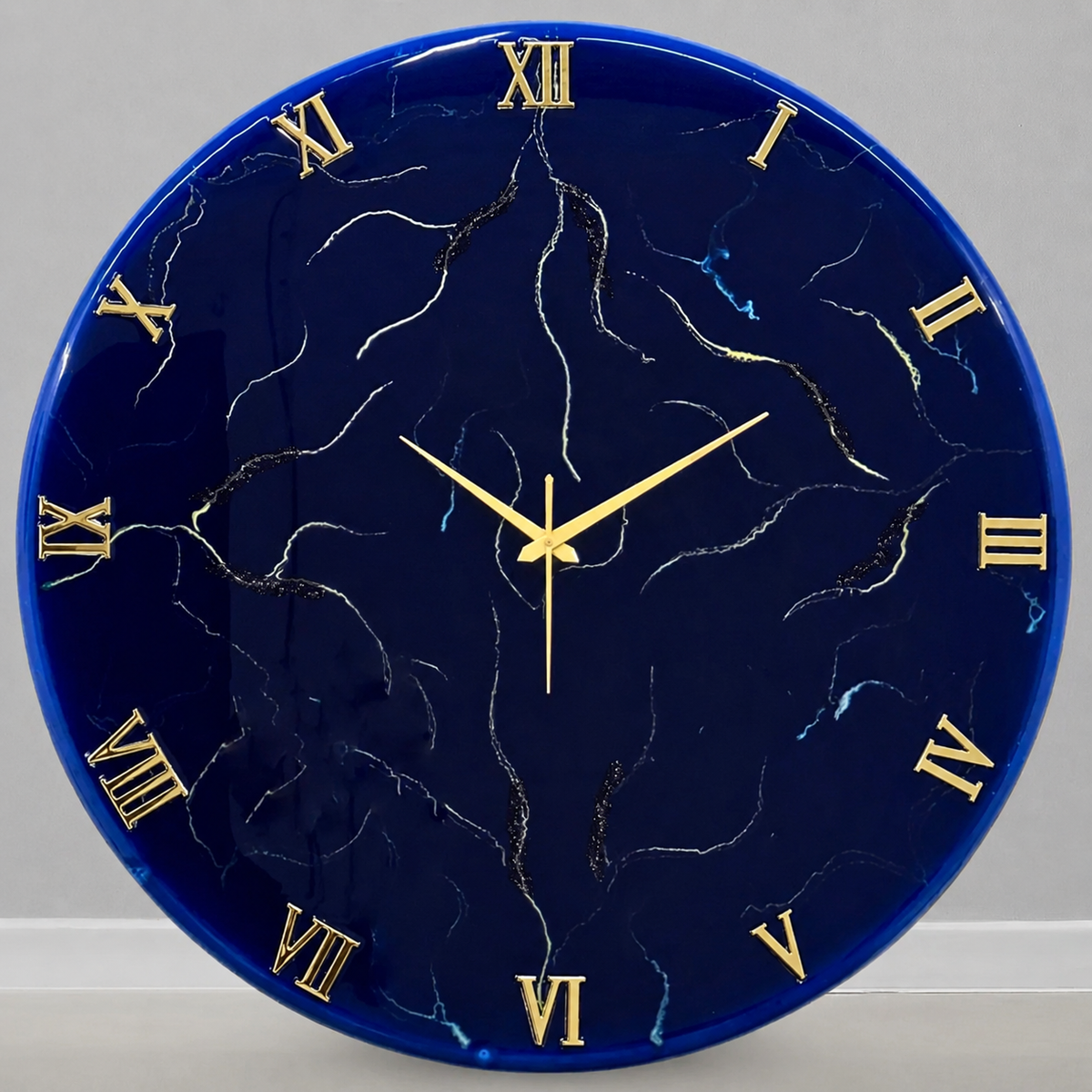 Blue Storm Silent Resin Wall Clock 27 Inches