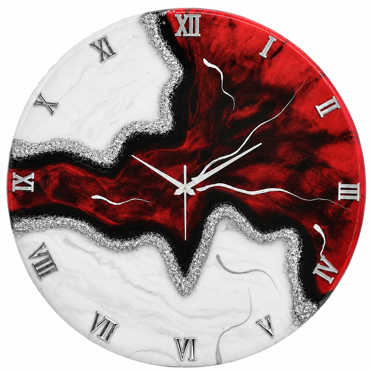 Crimson rift Silent Clock 27 inches
