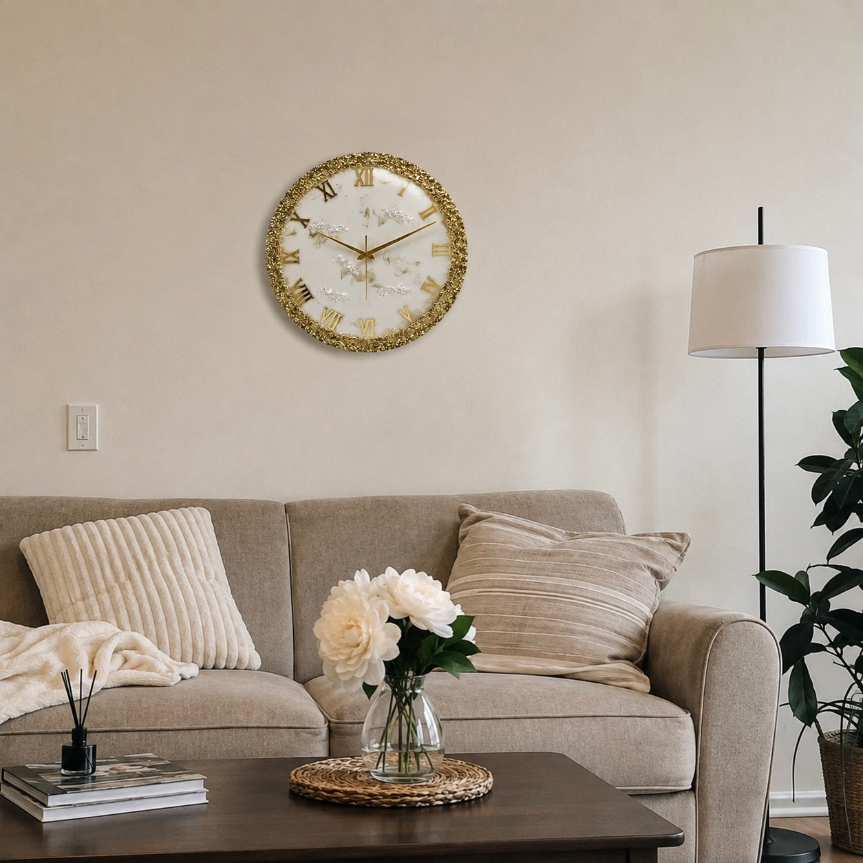 Golden Ring Clock 17.5 Inches