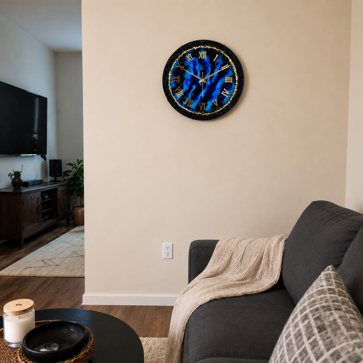 Blue Thunder Silent Clock 17.5 Inches